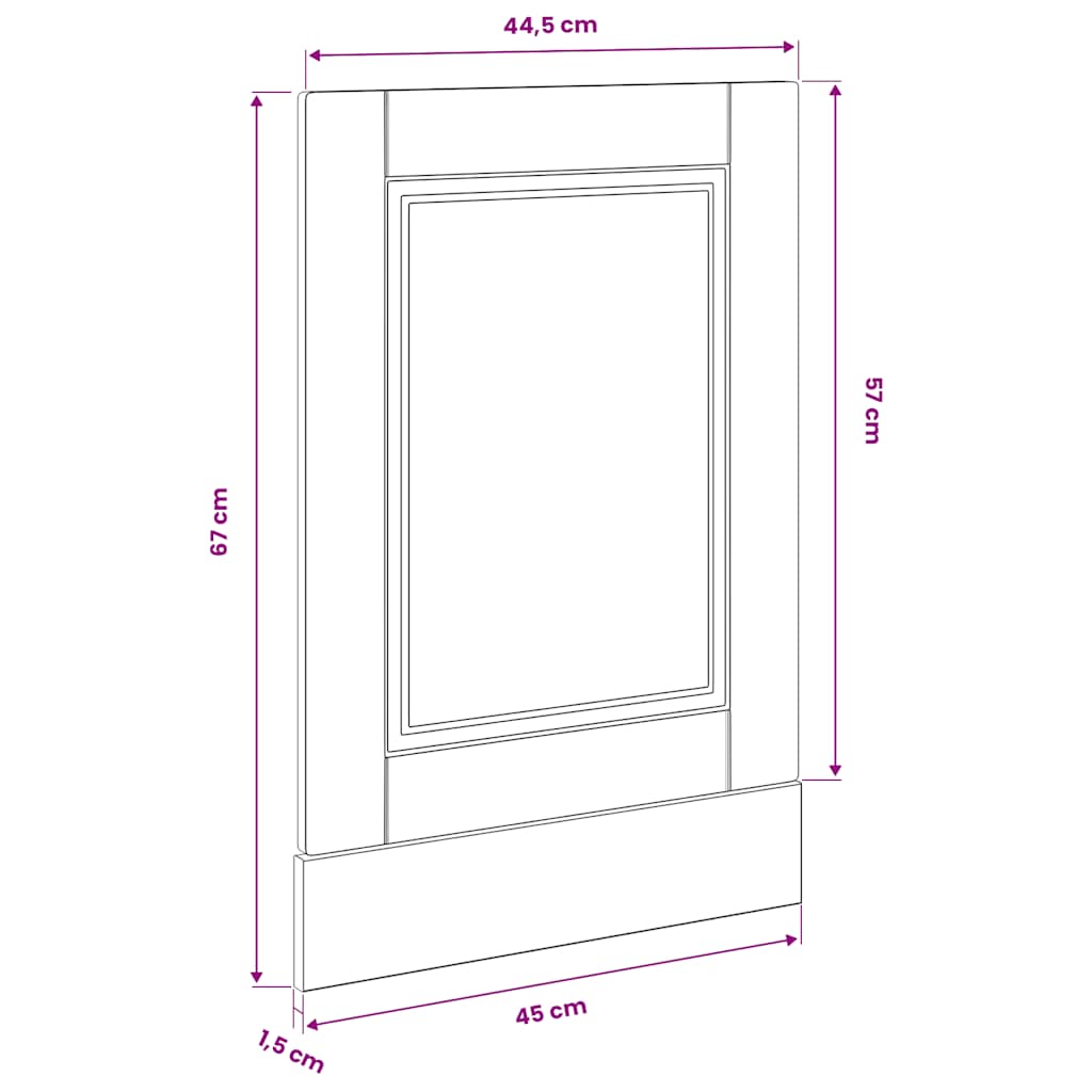 Dishwasher Panel Porto Old Wood 45x1,5x57 cm Engineered Wood
