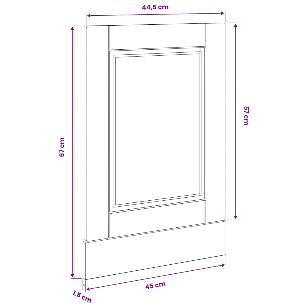 Dishwasher Panel Porto Artisan Oak 45x1,5x57 cm Engineered Wood