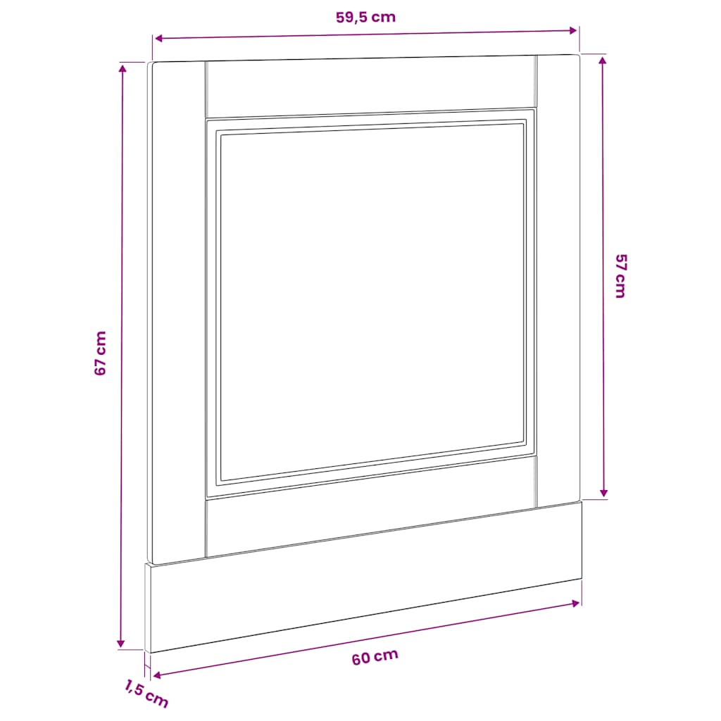 Dishwasher Panel Porto Concrete Grey 60x1.5x57 cm Engineered Wood