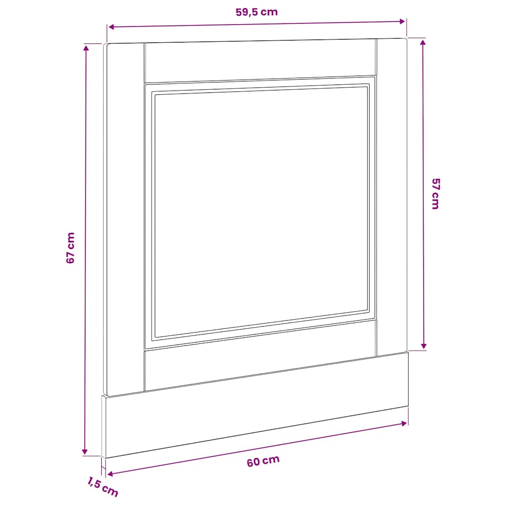 Dishwasher Panel Porto Brown Oak 60x1.5x57 cm Engineered Wood