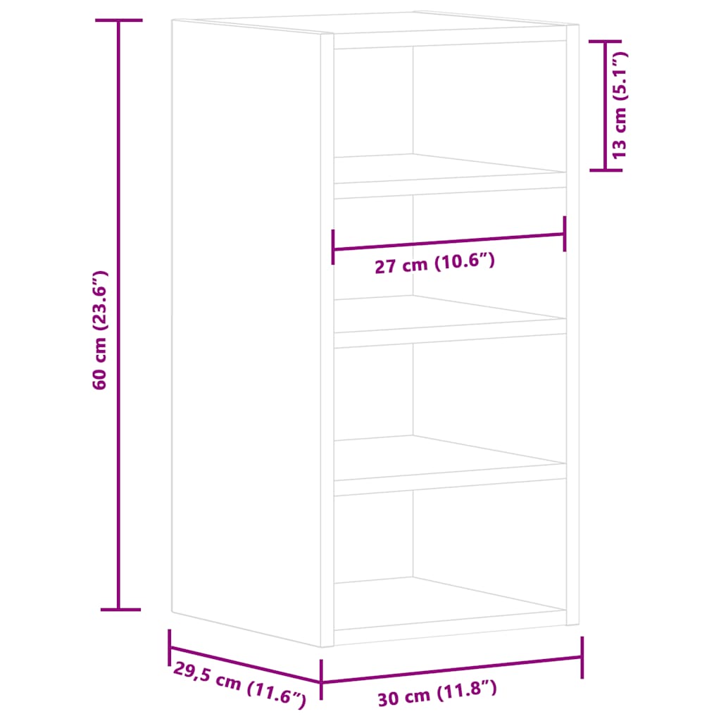 Hanging Cabinet Riga Grey Sonoma 30x29.5x60 cm Engineered Wood