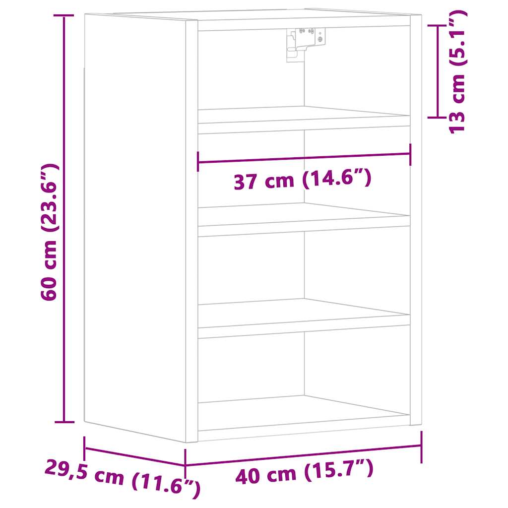 Hanging Cabinet Riga White 40x29.5x60 cm Engineered Wood