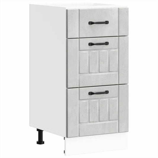 Kitchen Base Cabinet Lucca Concrete Grey Engineered Wood