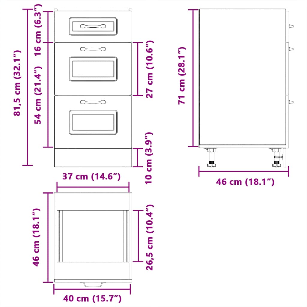 Kitchen Base Cabinet Kalmar Artisan Oak Engineered Wood