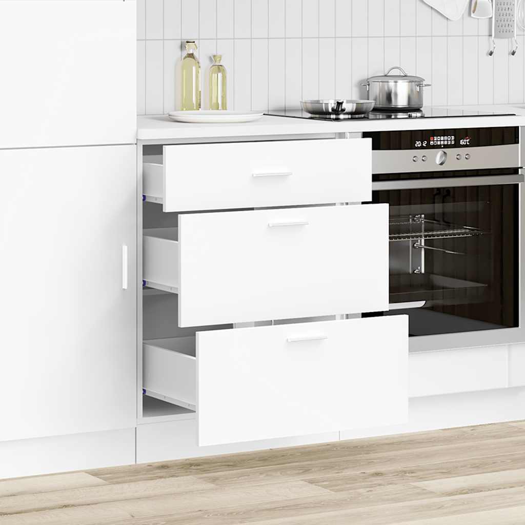 Kitchen Base Cabinet Lyon White Engineered Wood