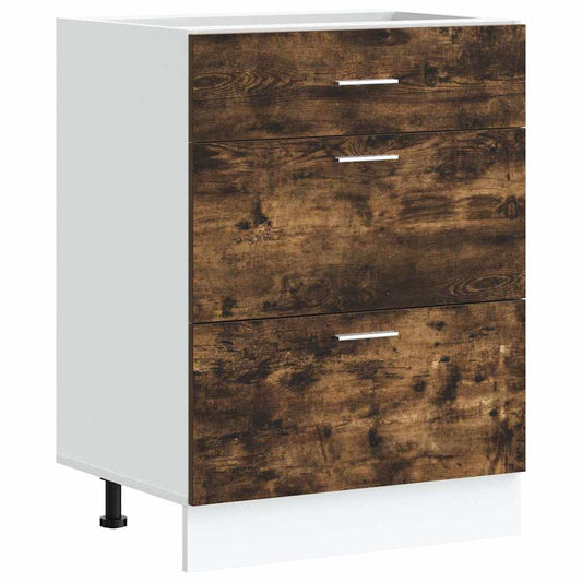 Kitchen Base Cabinet Lyon Smoked Oak Engineered Wood