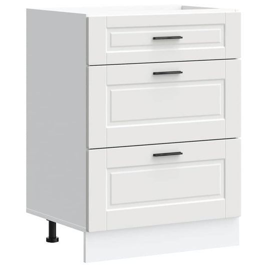 Kitchen Base Cabinet "Porto" White Engineered Wood