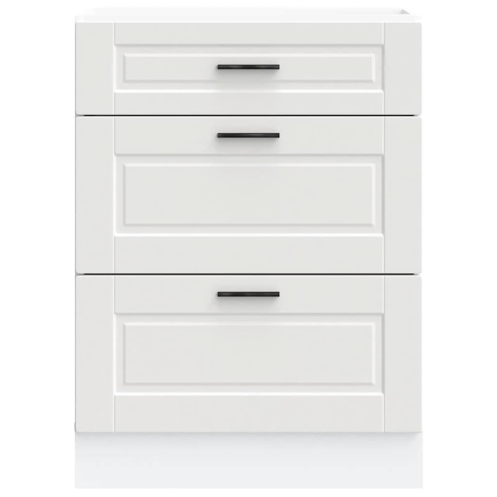 Kitchen Base Cabinet Porto White Engineered Wood