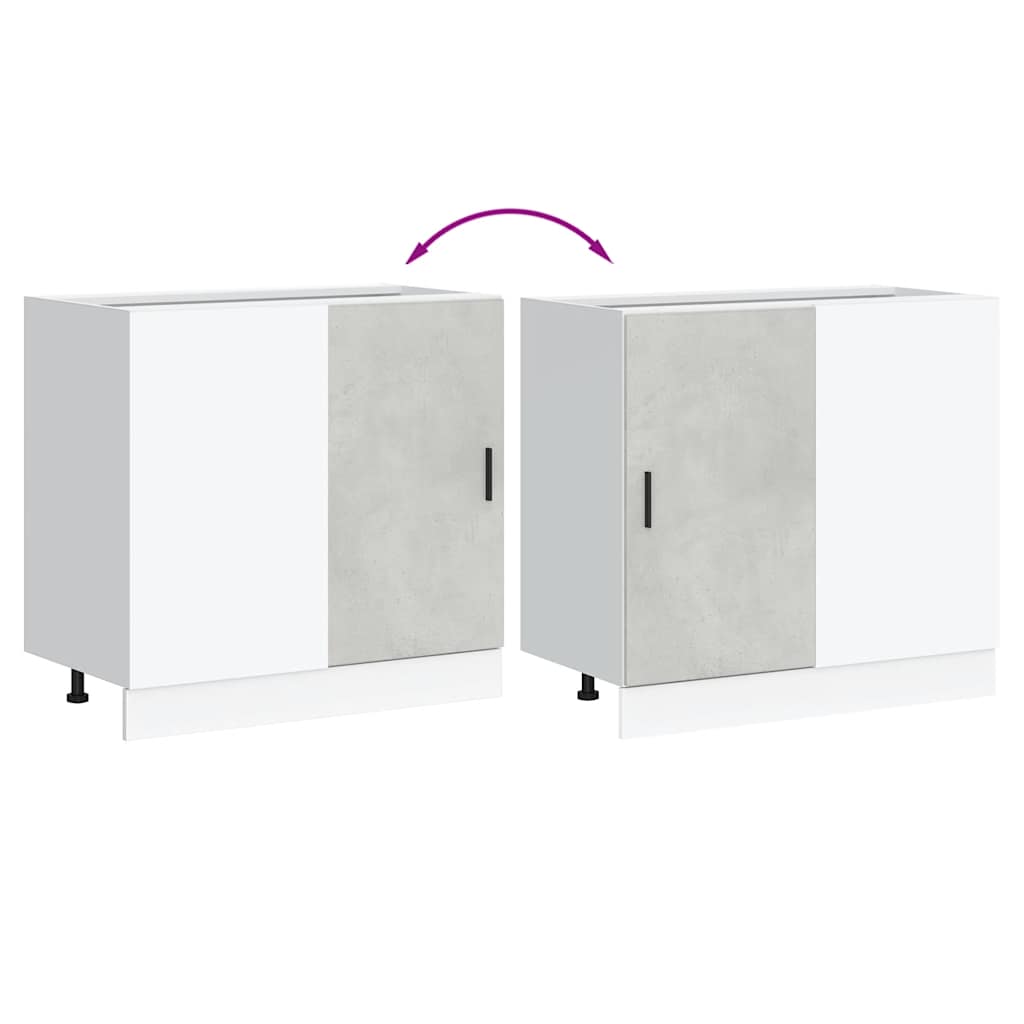 Kitchen Base Cabinet Lyon Concrete Grey Engineered Wood