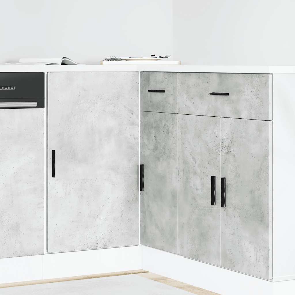 Kitchen Base Cabinet Lyon Concrete Grey Engineered Wood