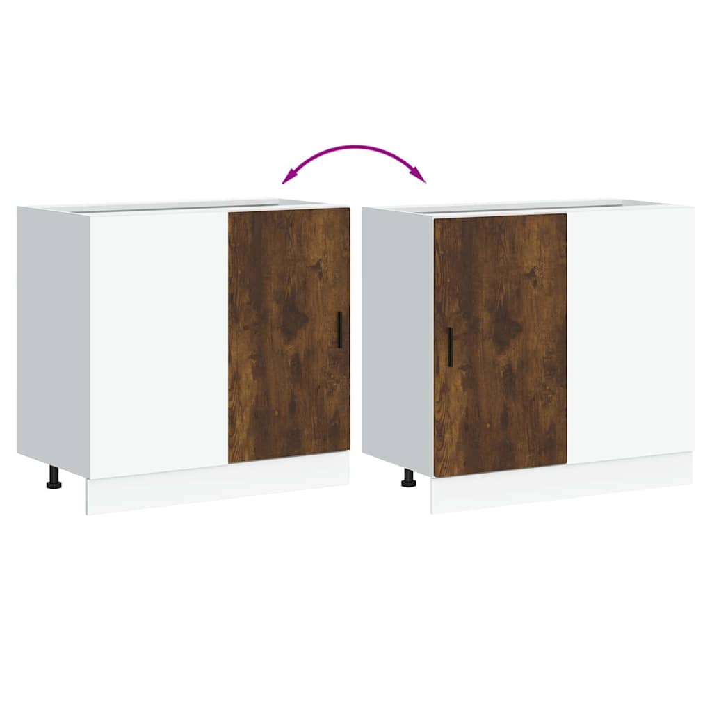 Kitchen Base Cabinet Lyon Smoked Oak Engineered Wood