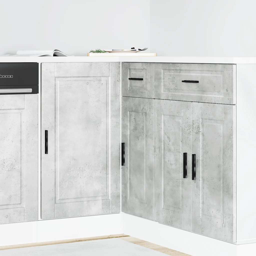 Kitchen Base Cabinet Porto Concrete Grey Engineered Wood
