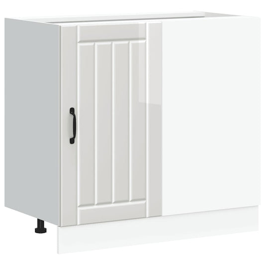 Kitchen Base Cabinet "Lucca" High Gloss White Engineered Wood