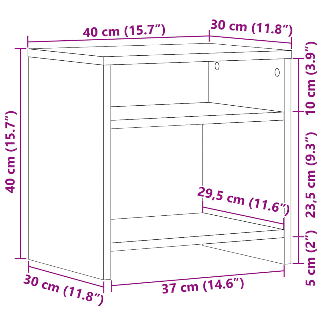 Bedside Cabinets 2 pcs Old Wood 40x30x40 cm Engineered Wood