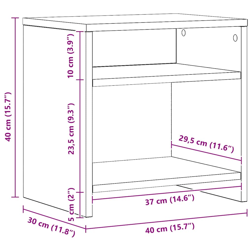 Bedside Cabinets 2 pcs Aritisian Oak 40x30x40 cm Engineered Wood