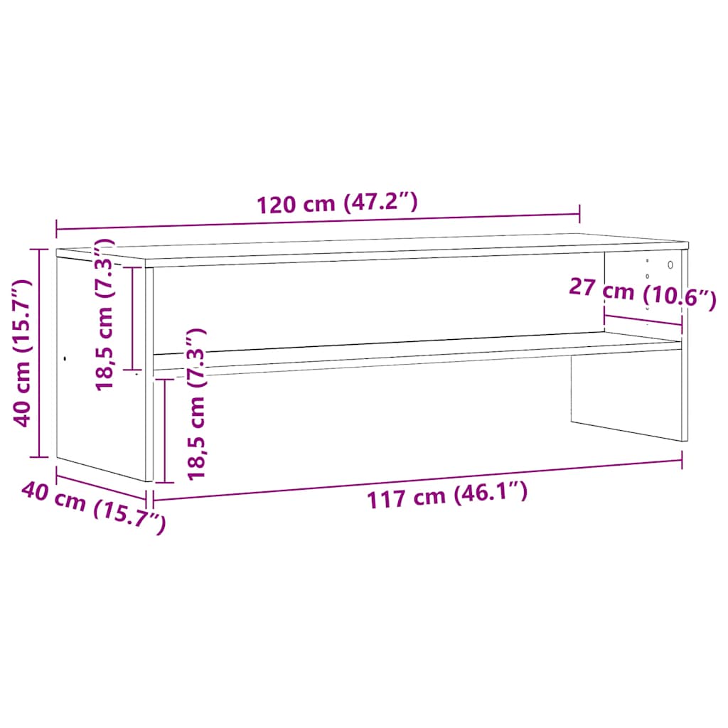TV Cabinet Artisian Oak 120x40x40 cm Engineered Wood