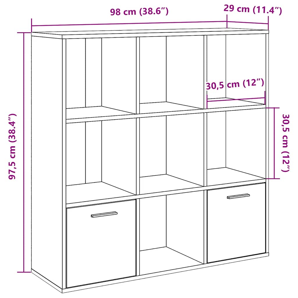 Book Cabinet Artisan Oak 98x29x97.5 cm Engineered Wood