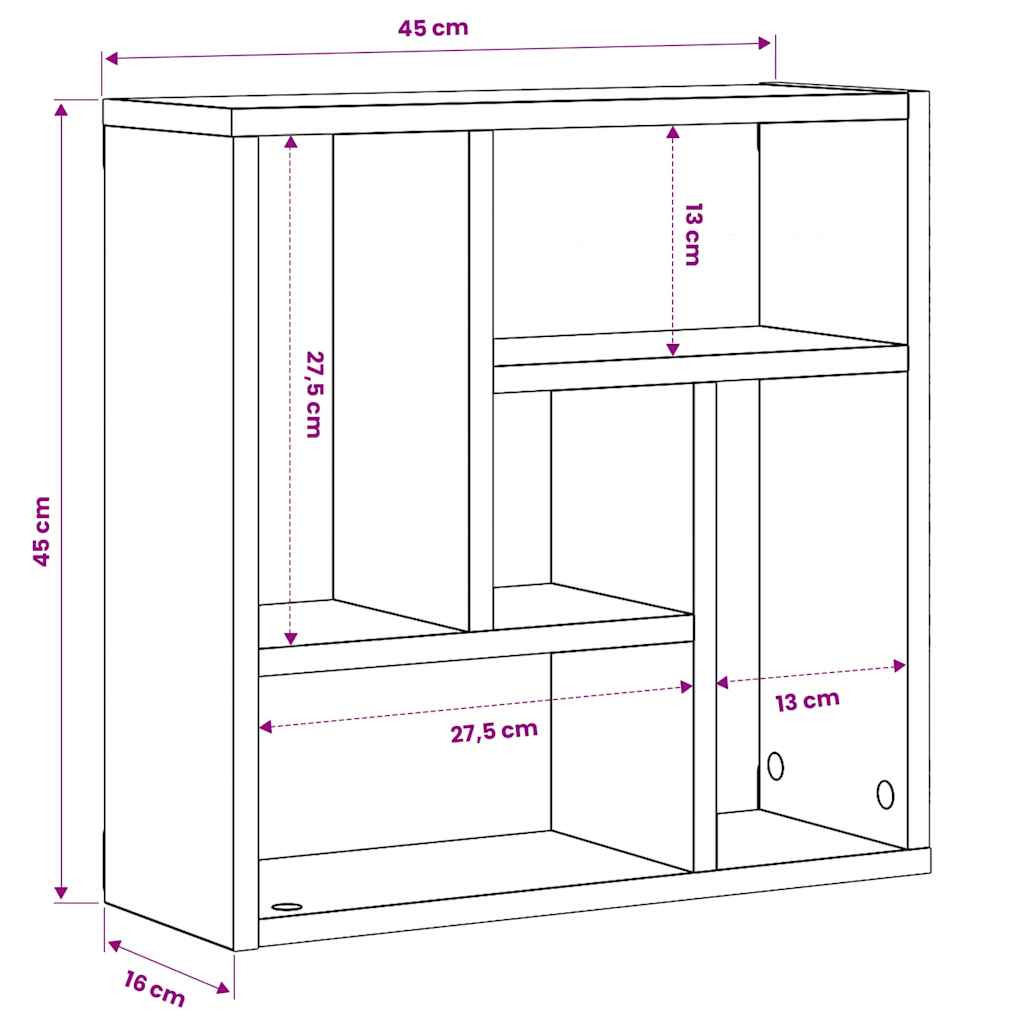 Wall Shelf Artisan Oak 45x16x45 cm Engineered Wood