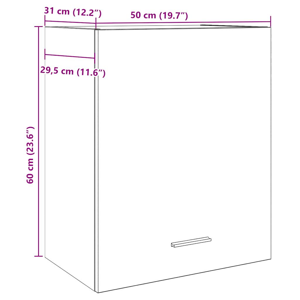 Hanging Cabinet Lyons 2 pcs Old Wood 50x31x60 cm Engineered Wood