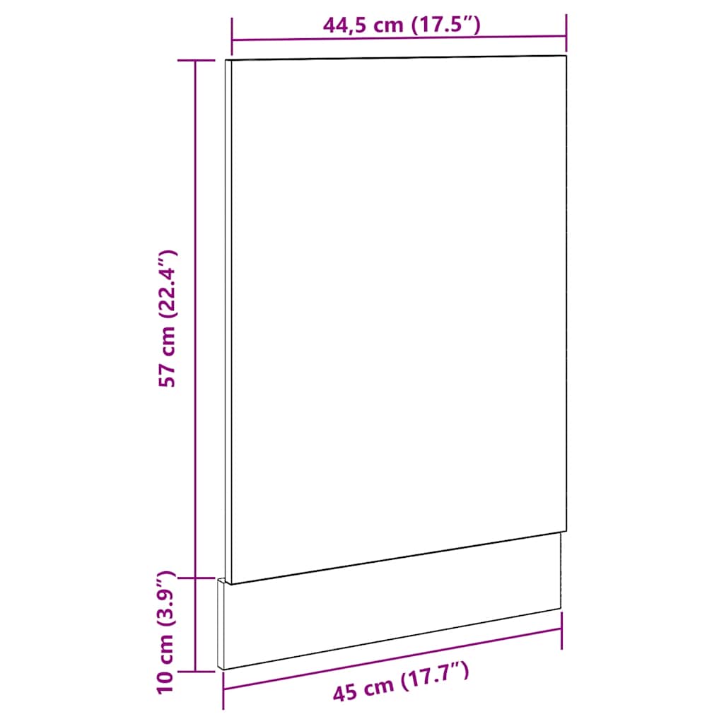 Dishwasher Panel Lyon Old Wood 45x3x67 cm Engineered Wood