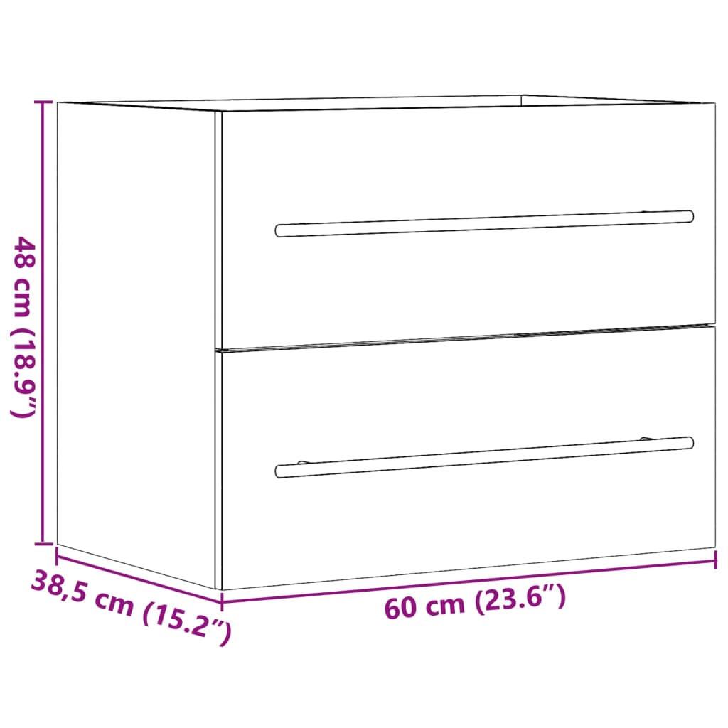 Sink Cabinet Sonoma Oak 60x38,5x48 cm Engineered Wood