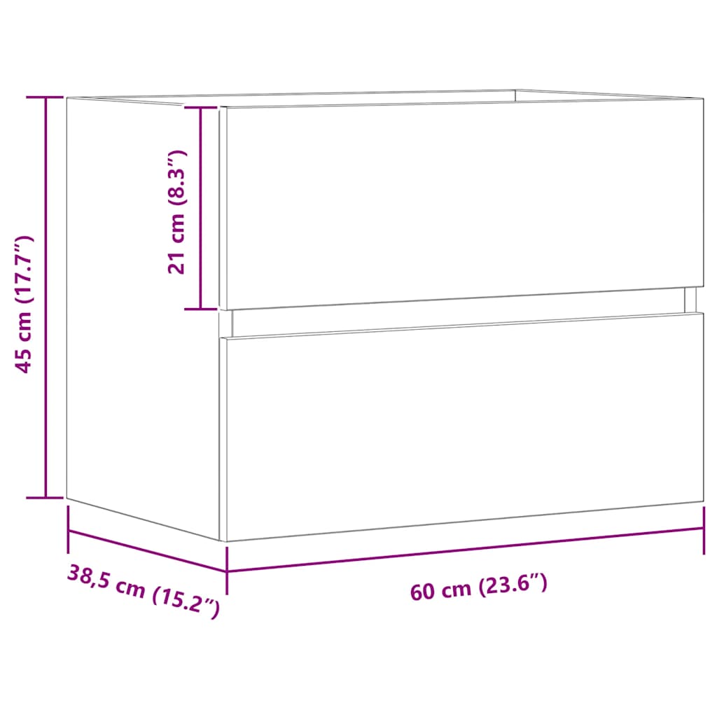 Bathroom Cabinet Artisan Oak 60x38.5x45 cm Engineered Wood
