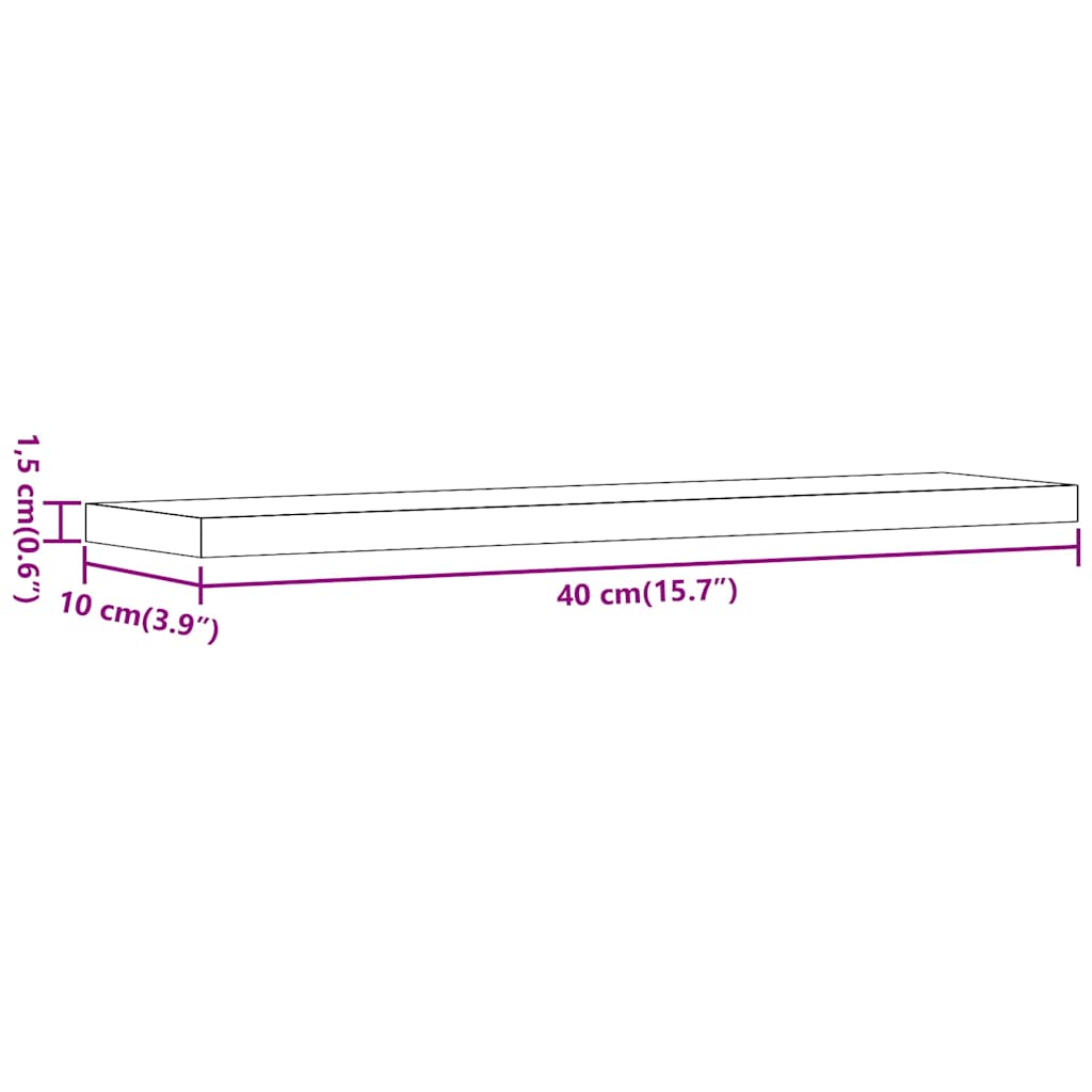 Wall Shelves 4 pcs Artisan Oak 40x10x1,5 cm Engineered Wood