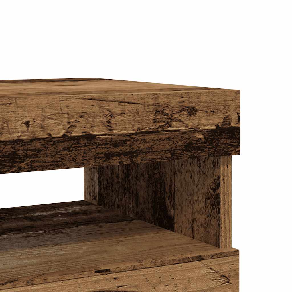 2 Piece TV Cabinet Set with LED Lights Old Wood Engineered Wood