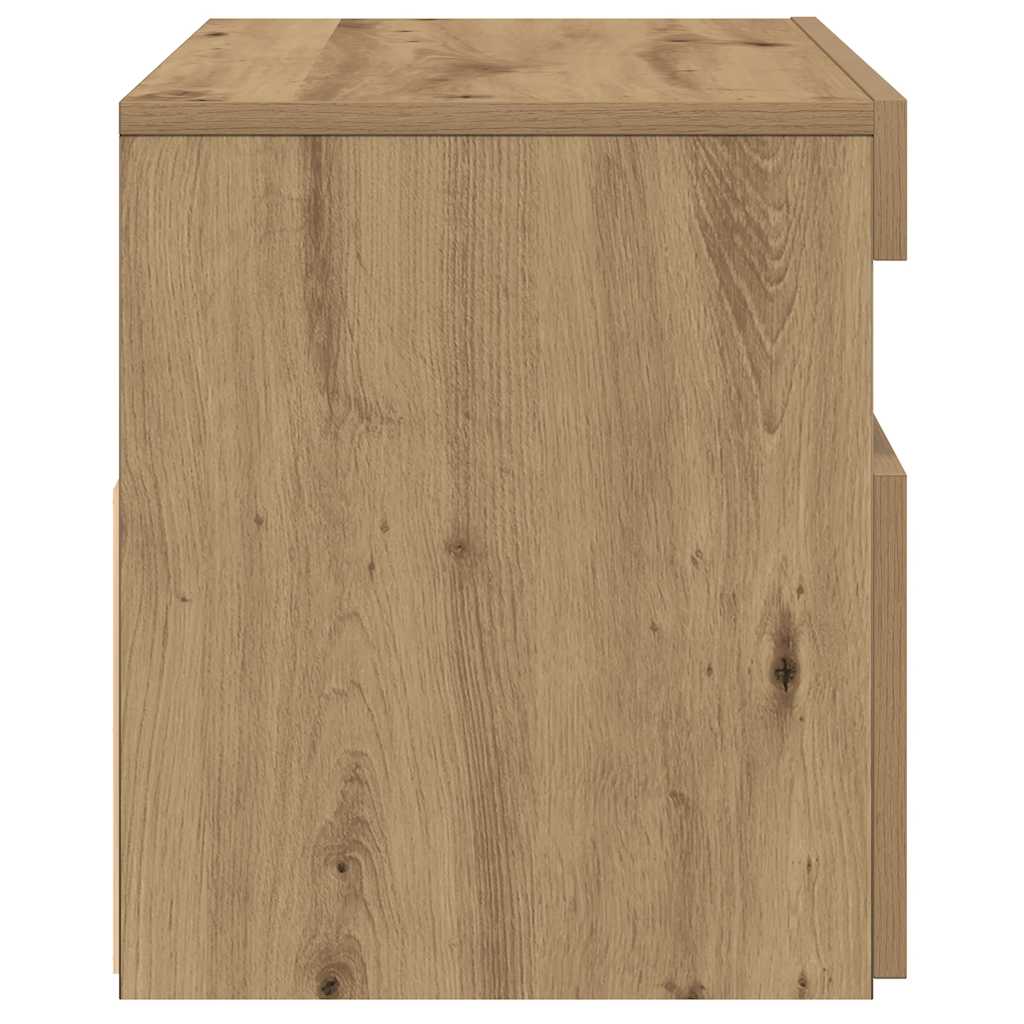 2 Piece TV Cabinet Set with LED Lights Artisan Oak Engineered Wood