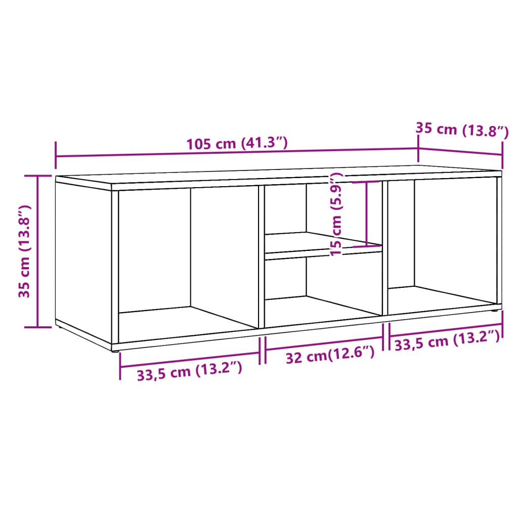 Shoe Storage Bench Old Wood 102x35x35 cm Engineered Wood