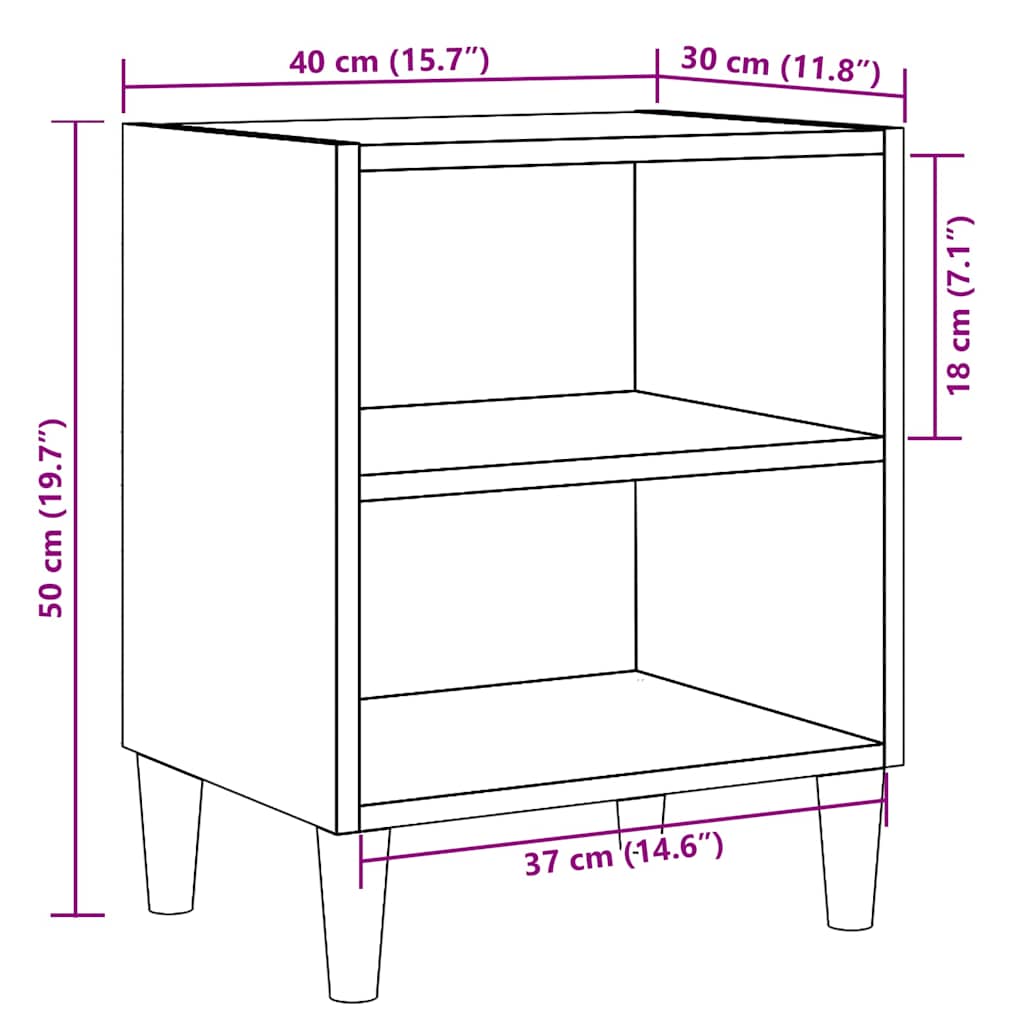 Bedside Cabinets 2 pcs Old Wood 40x30x50 cm Engineered Wood