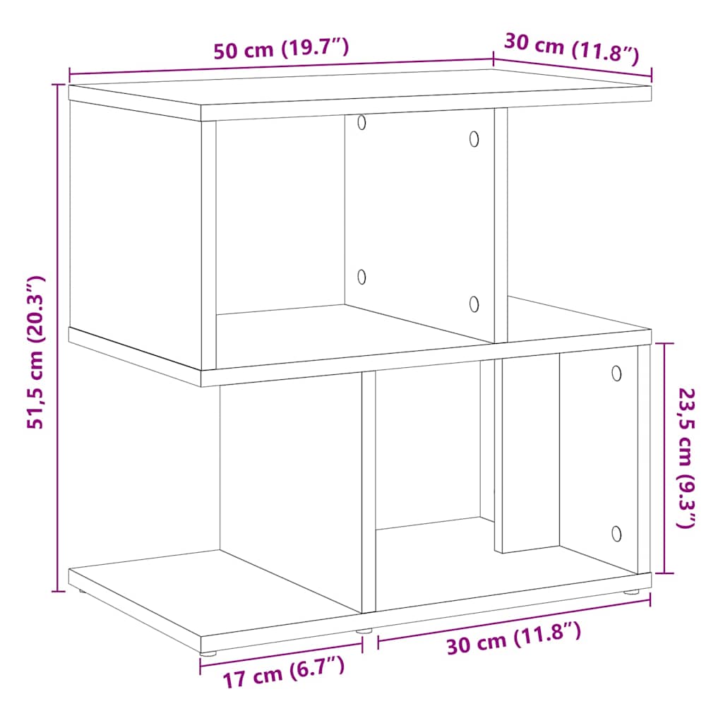 Bedside Cabinet Artisan Oak 50x30x51,5 cm Engineered Wood