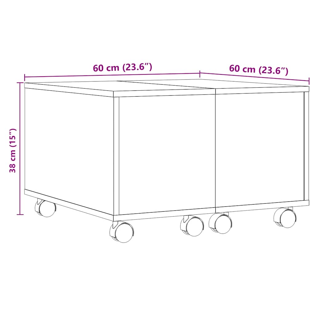 Coffee Table Old Wood 60x60x38 cm Engineered Wood