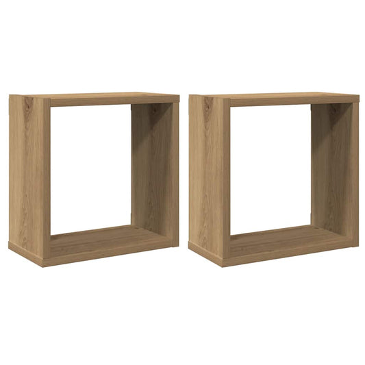 Wall Cube Shelves 2 pcs Artisan Oak 30x15x30 cm Engineered Wood