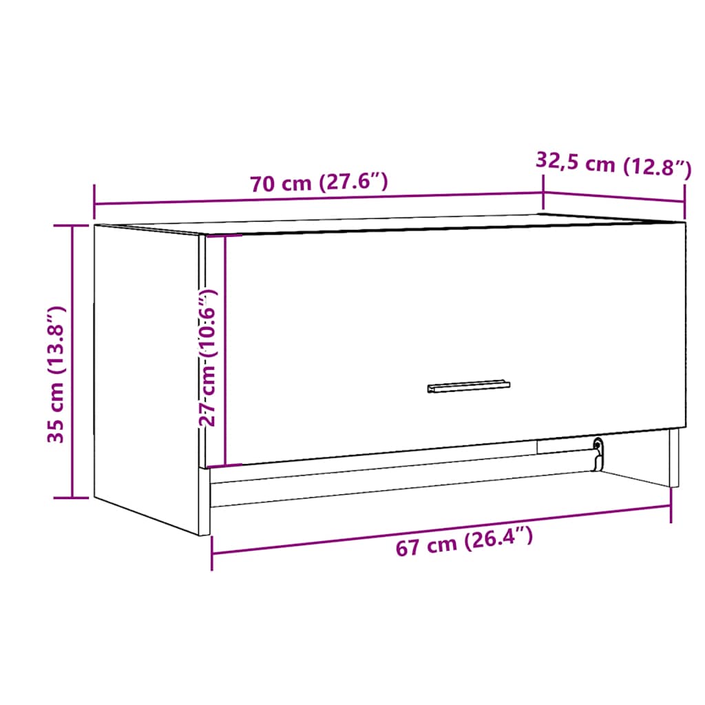 Wardrobe Old Wood 70x32,5x35 cm Engineered Wood