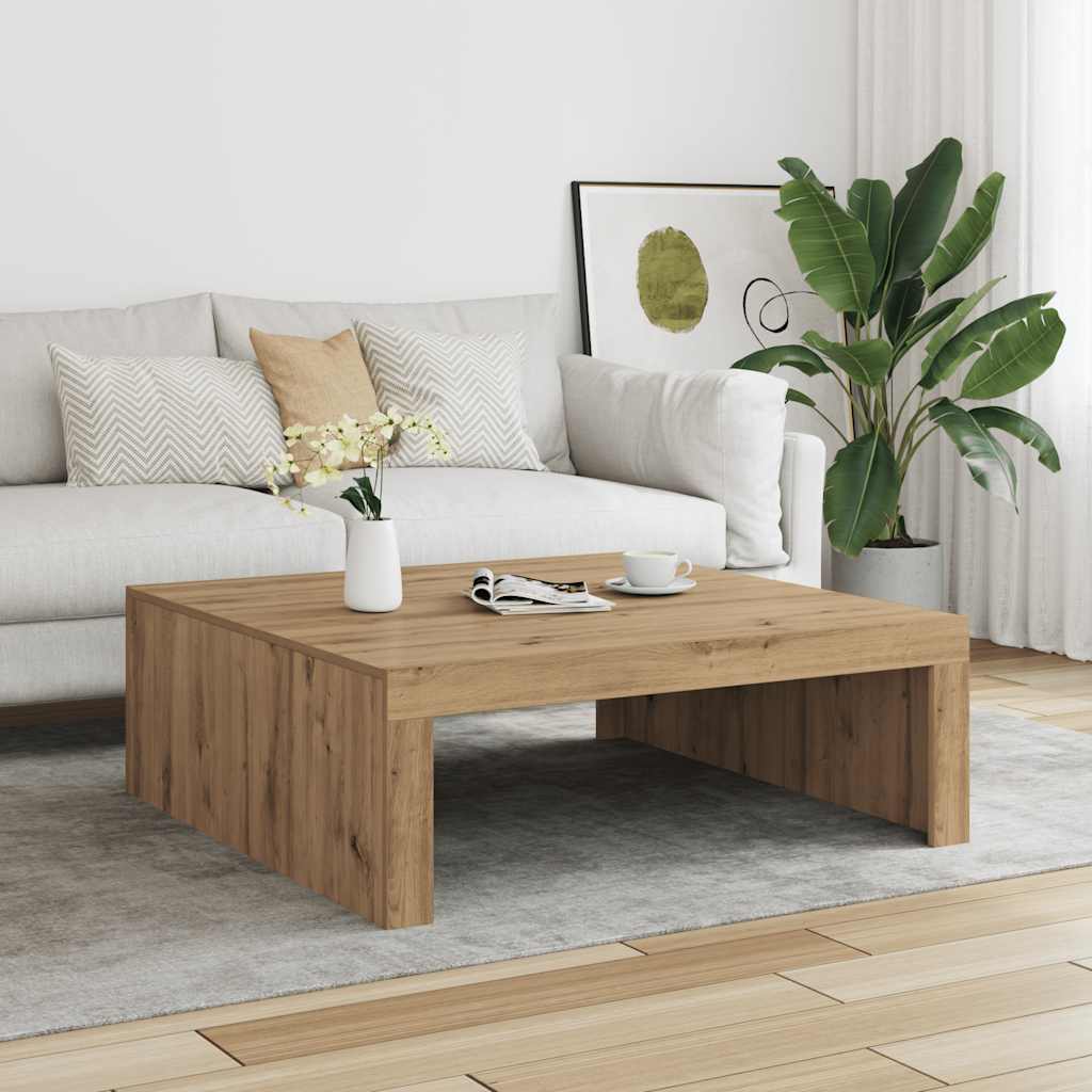 Coffee Table Artisan Oak 100x100x35 cm Engineered Wood