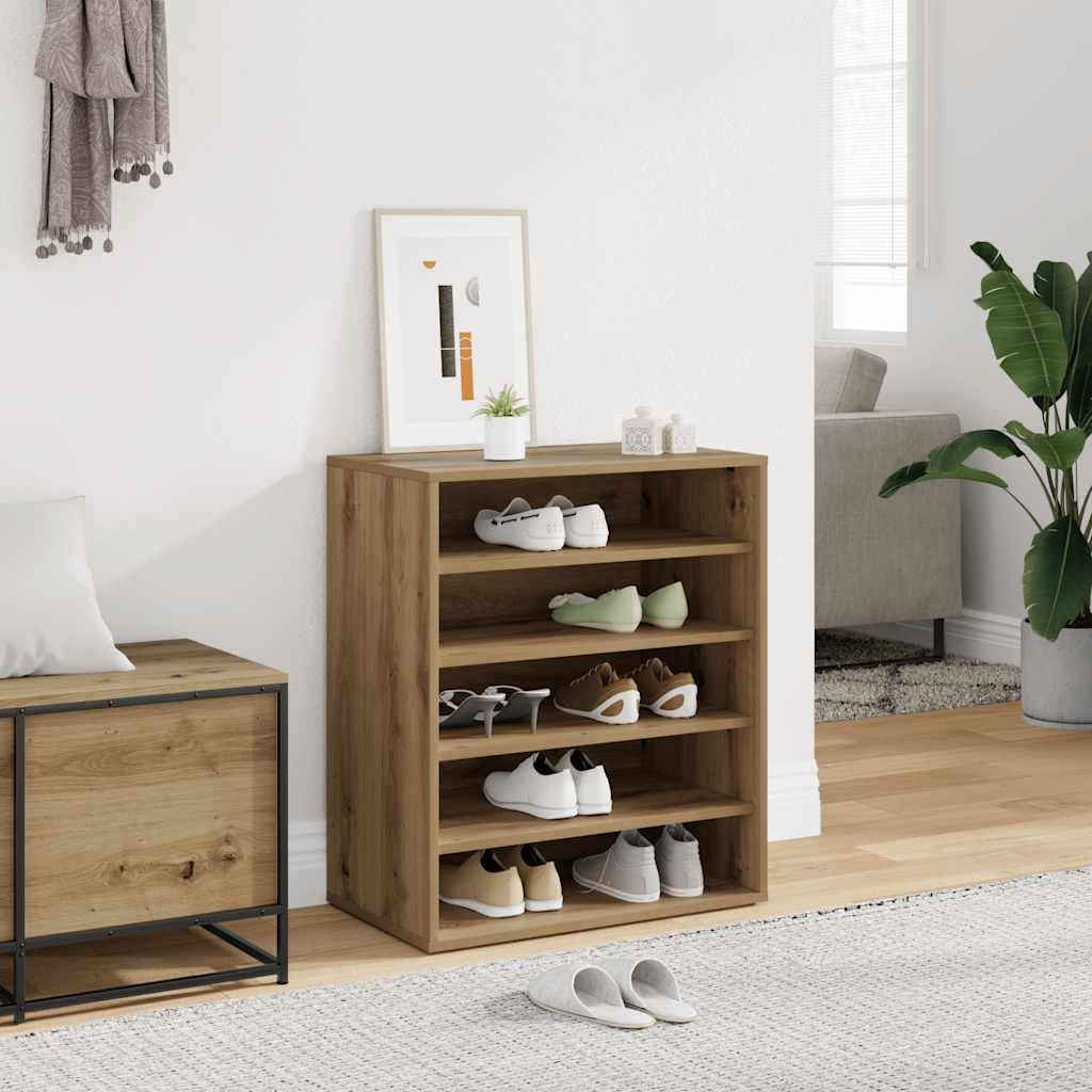 Shoe Cabinet Artisan Oak 60x35x70 cm Engineered Wood
