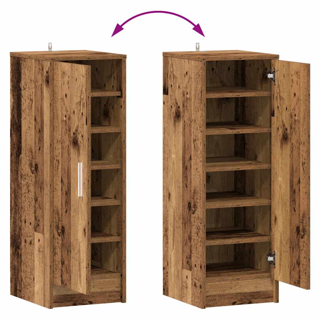 Shoe Cabinet Artisan Oak 32x35x92 cm Engineered Wood