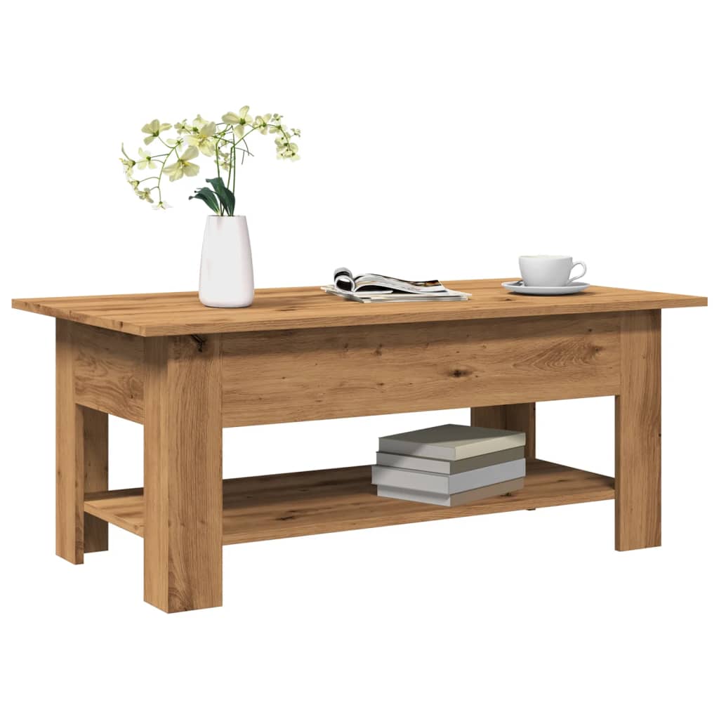 Coffee Table Artisan Oak 102x55x42 cm Engineered Wood