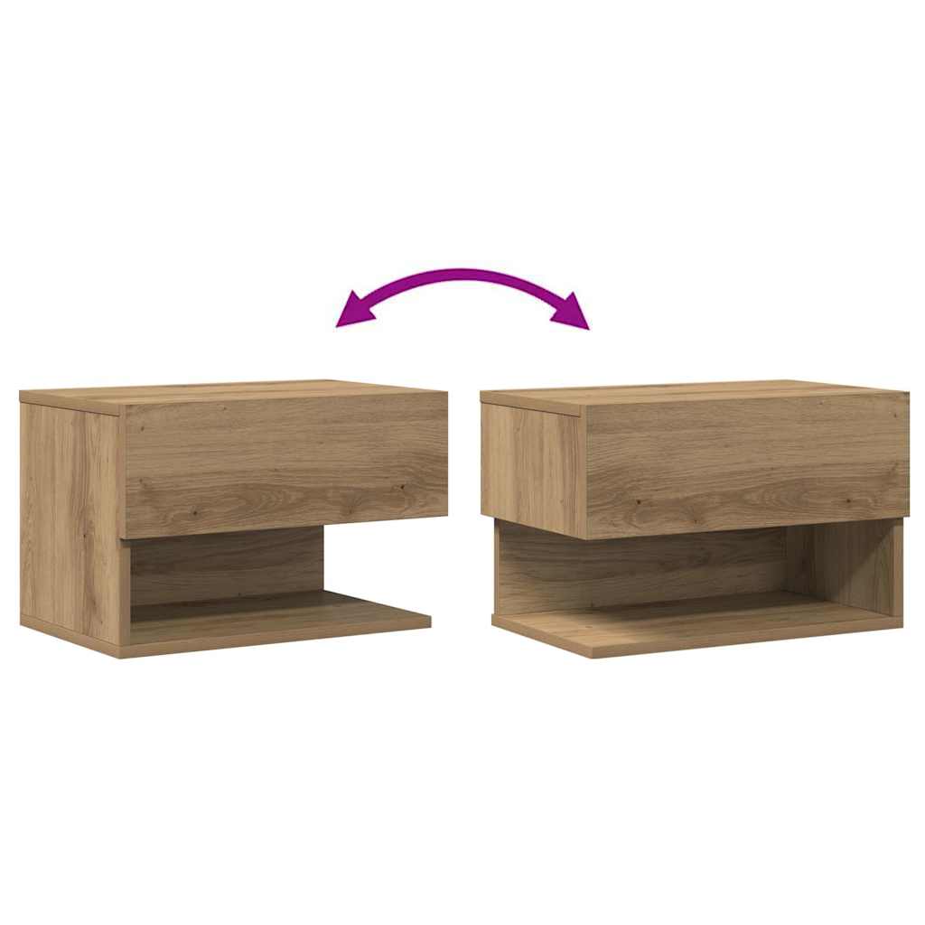 Wall-mounted Bedside Cabinet Artisian Oak