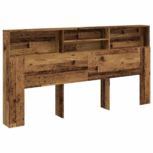 Headboard Cabinet Old Wood 200x19x103.5 cm Engineered Wood