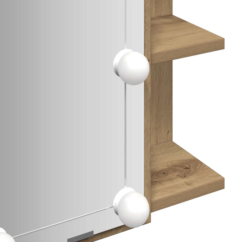 Mirror Cabinet with LED Artisan Oak 70x16.5x60 cm