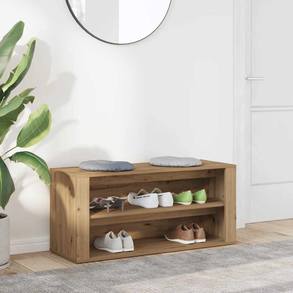 Shoe Bench Artisan Oak 100x35x45 cm Engineered Wood