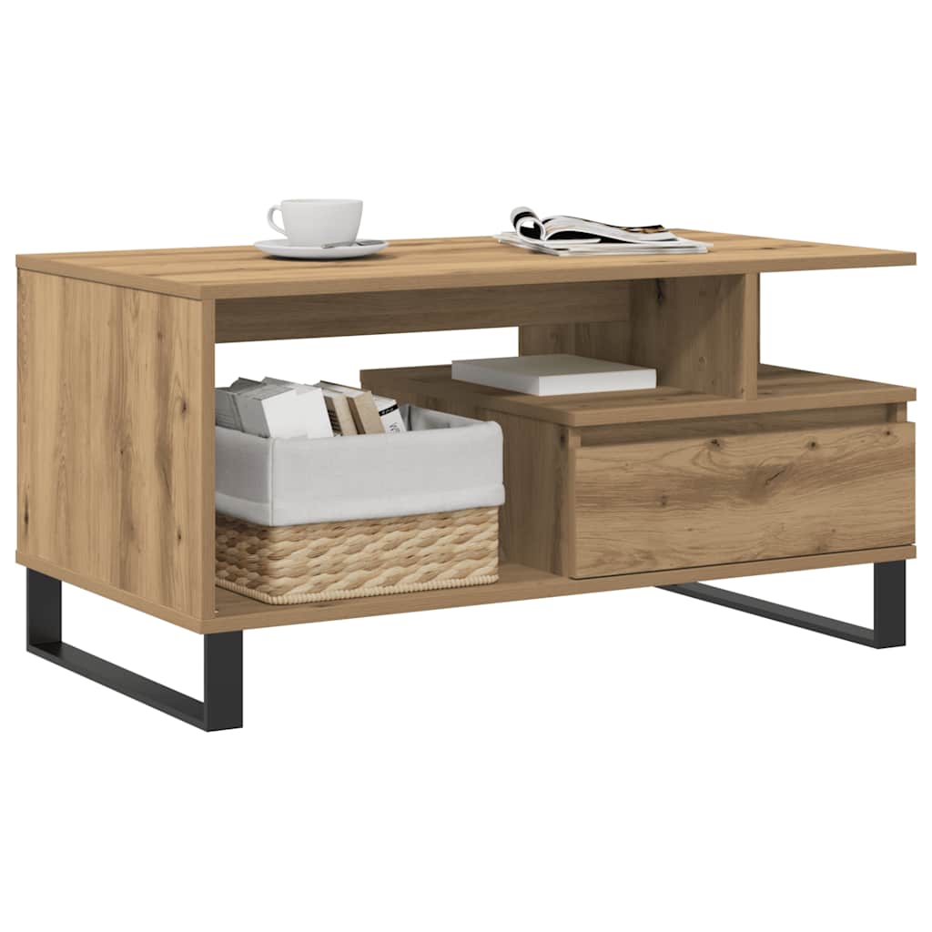 Coffee Table Artisan Oak 90x49x45 cm Engineered Wood