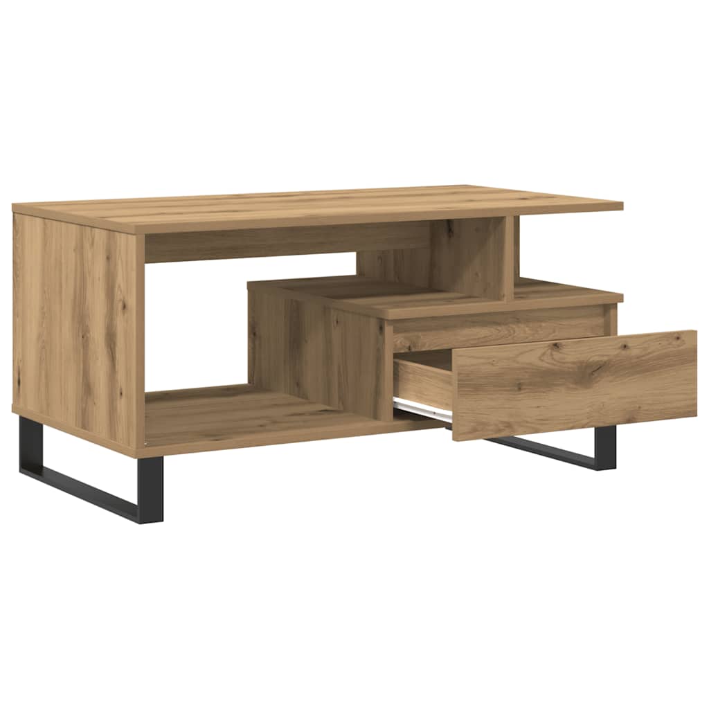 Coffee Table Artisan Oak 90x49x45 cm Engineered Wood