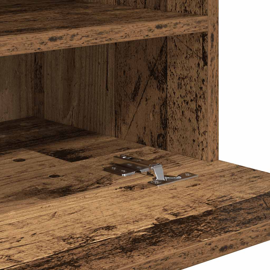 Wall Cabinets with LED Lights for TV 2 pcs Old Wood 40x30x60,5 cm