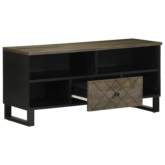 TV Cabinet Black 100x33x46 cm Solid Wood Mango