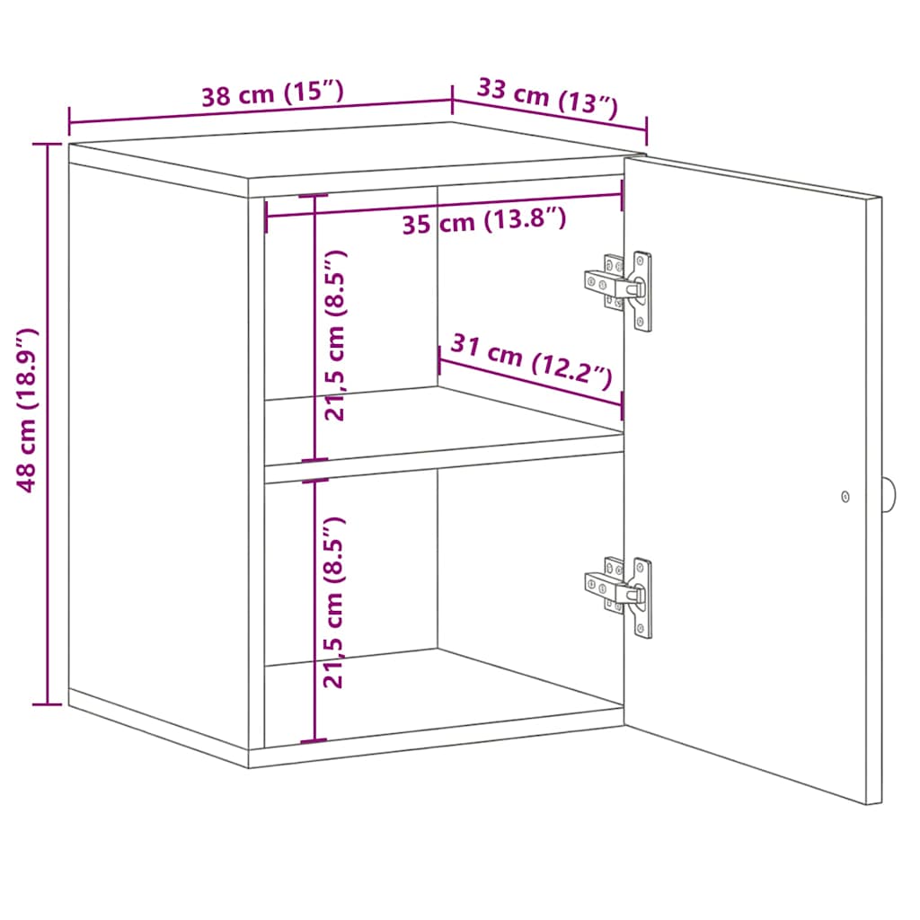 Wall-mounted Bathroom Cabinet Black 38x33x48 cm Solid Wood Mango