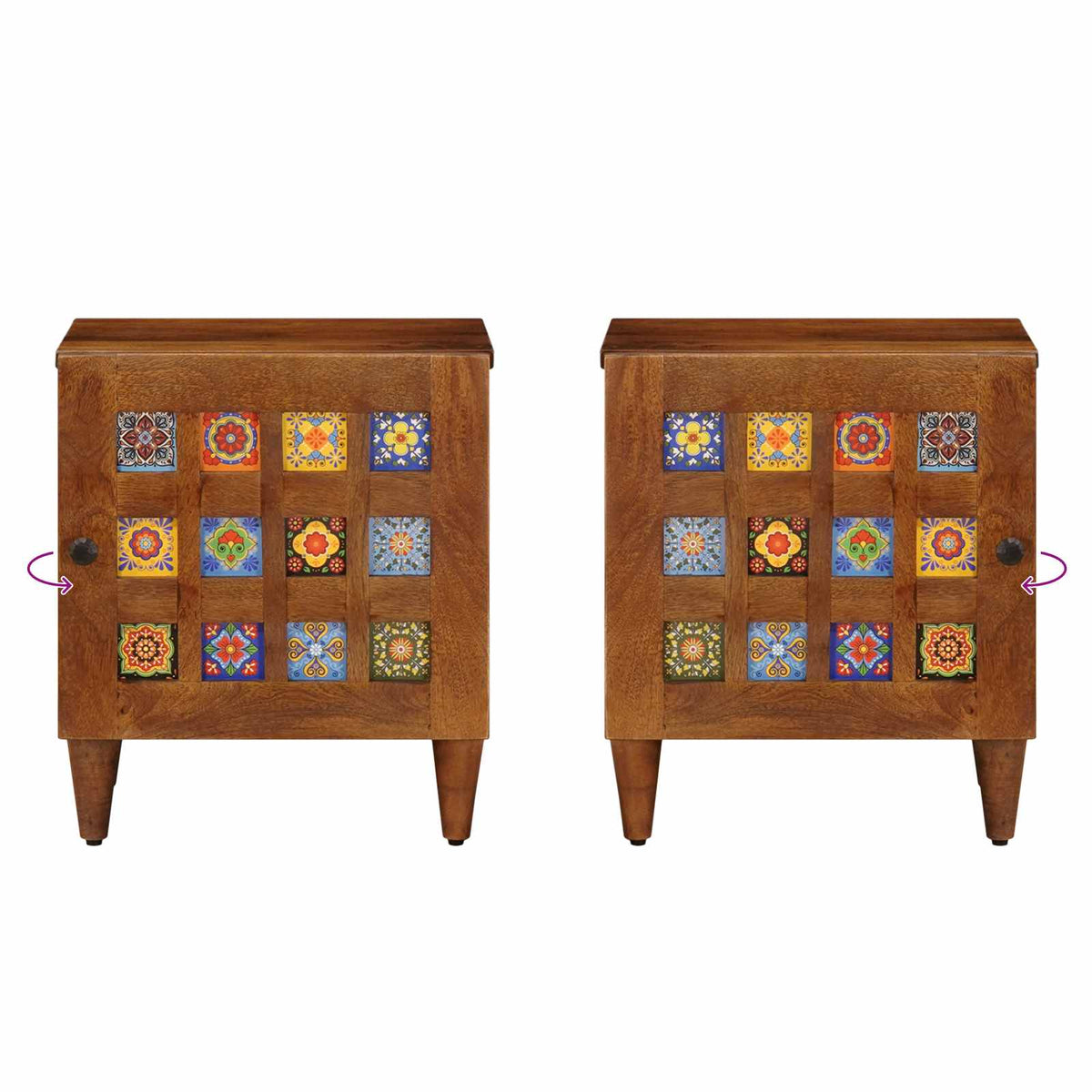 Bedside Cabinet Brown 40 x 33 x 46 cm Solid Mango Wood