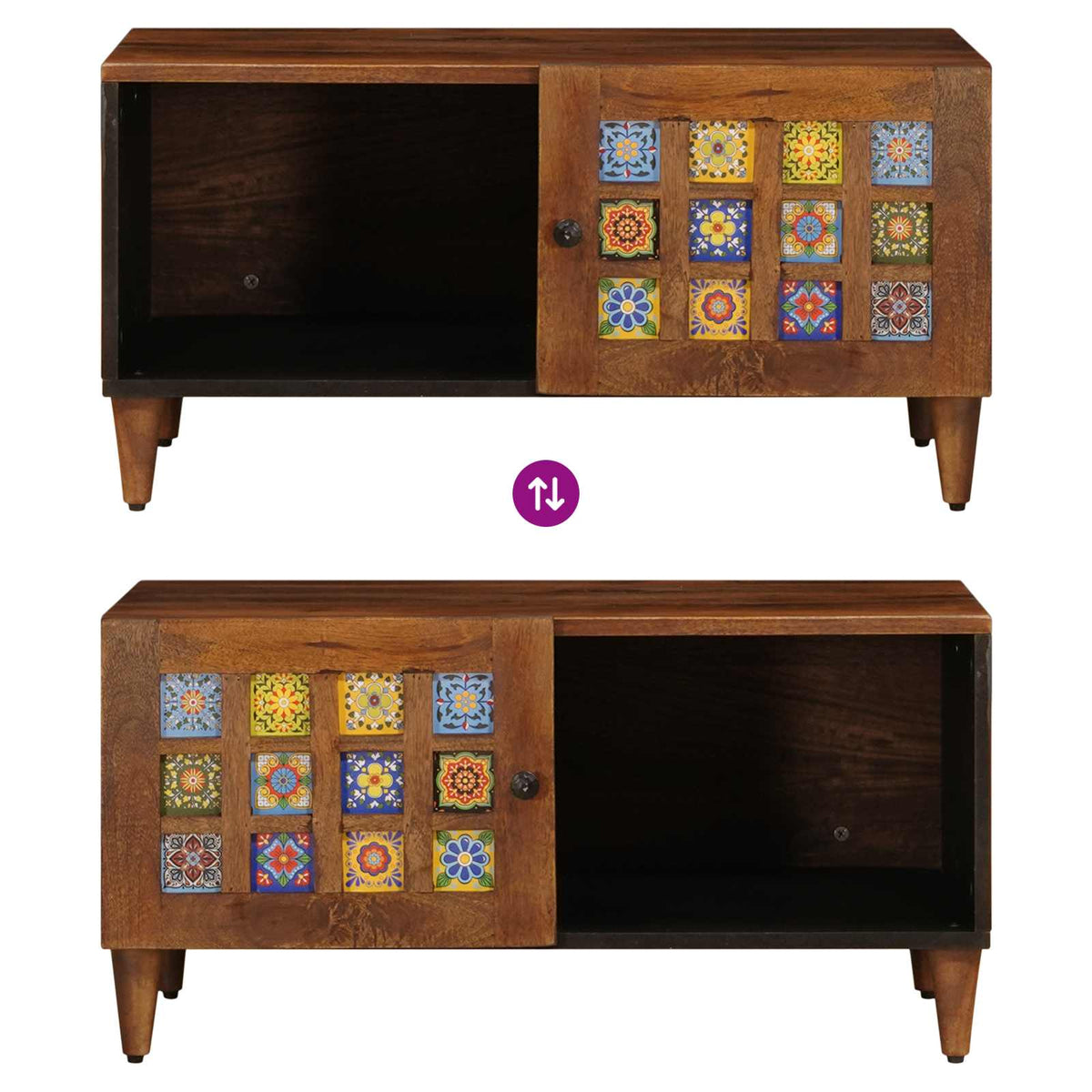 Coffee Table Brown 80 x 50 x 40 cm Solid Mango Wood